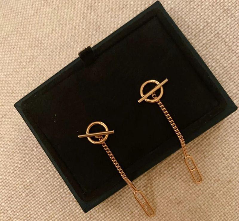 エルメス ファランドール コピー 18K ローズゴールドピアス 3色 H219592B00